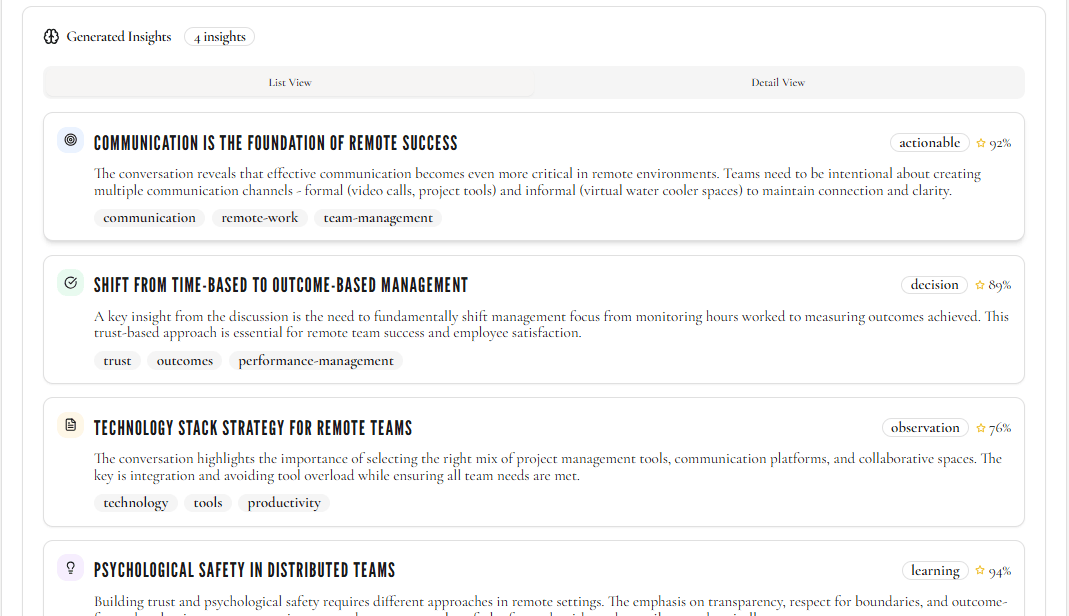 ReMemora Insights - AI-generated insights from team conversations